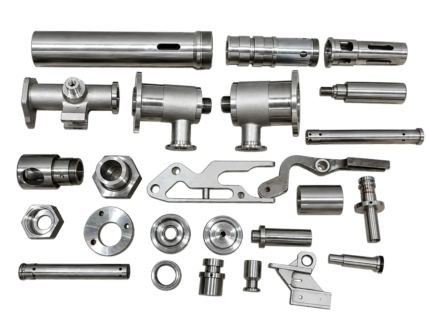 Machined valve bodies, shafts, brackets and fittings we manufacture for OEMs